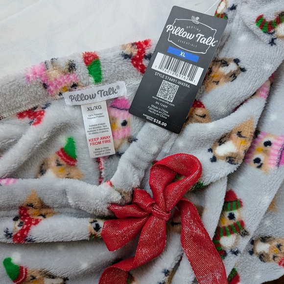 Pillow Talk Lounge Pants Fleece Winter Snow Owl Print Light Grey Multi XL NWT - Picture 9 of 11